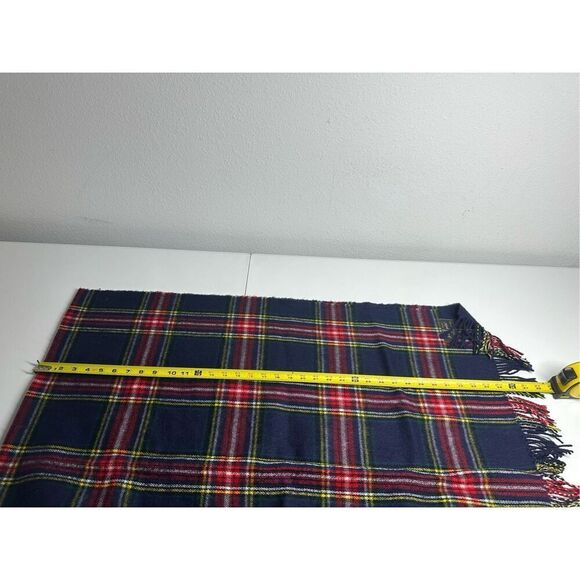 Jesi Lydia Wool Touch Plaid Scarf Shawl Blue Red Size 30” X 70” - Picture 5 of 9